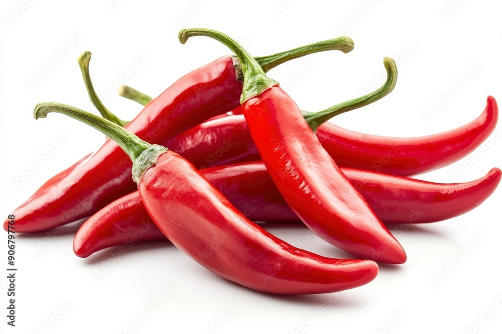 red hot chili peppers isolated on white background, full depth of field , ai red hot chili peppers isolated on white background, full depth of field , ai