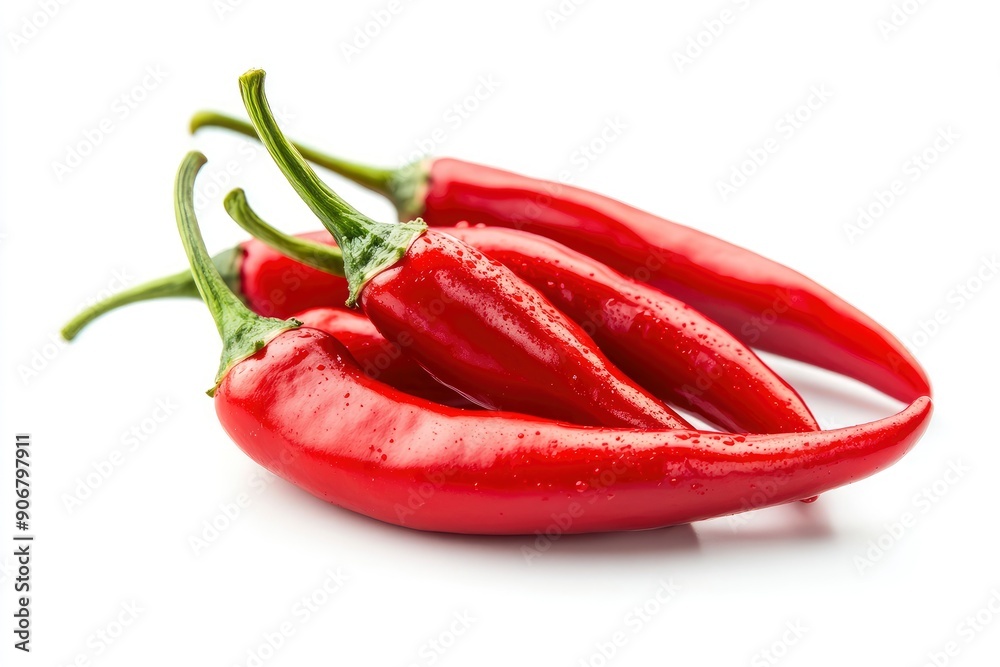 red hot chili peppers isolated on white background, full depth of field , ai red hot chili peppers isolated on white background, full depth of field , ai