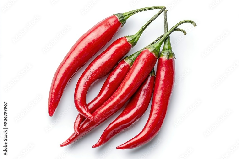 red hot chili peppers isolated on white background, full depth of field , ai red hot chili peppers isolated on white background, full depth of field , ai