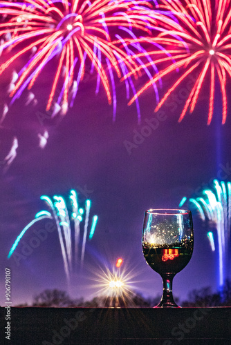 1 January 2009, Jakarta, Indonesia, South East Asia, Fireworks on new year night.