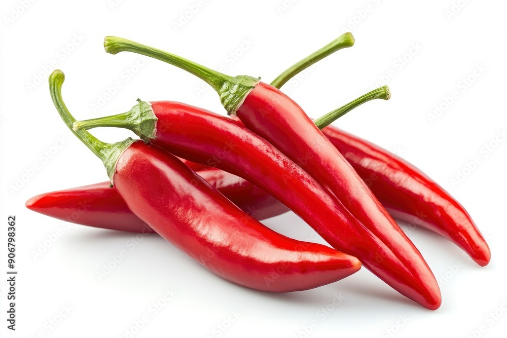 red hot chili peppers isolated on white background, full depth of field , ai red hot chili peppers isolated on white background, full depth of field , ai
