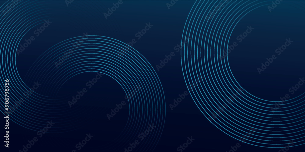 Abstract blue glowing geometric lines on dark blue background. Modern shiny blue circle lines pattern. Futuristic technology concept. Suit for cover, poster, banner, header, website.eps10 Abstract blue glowing geometric lines on dark blue background. Modern shiny blue circle lines pattern. Futuristic technology concept. Suit for cover, poster, banner, header, website.eps10