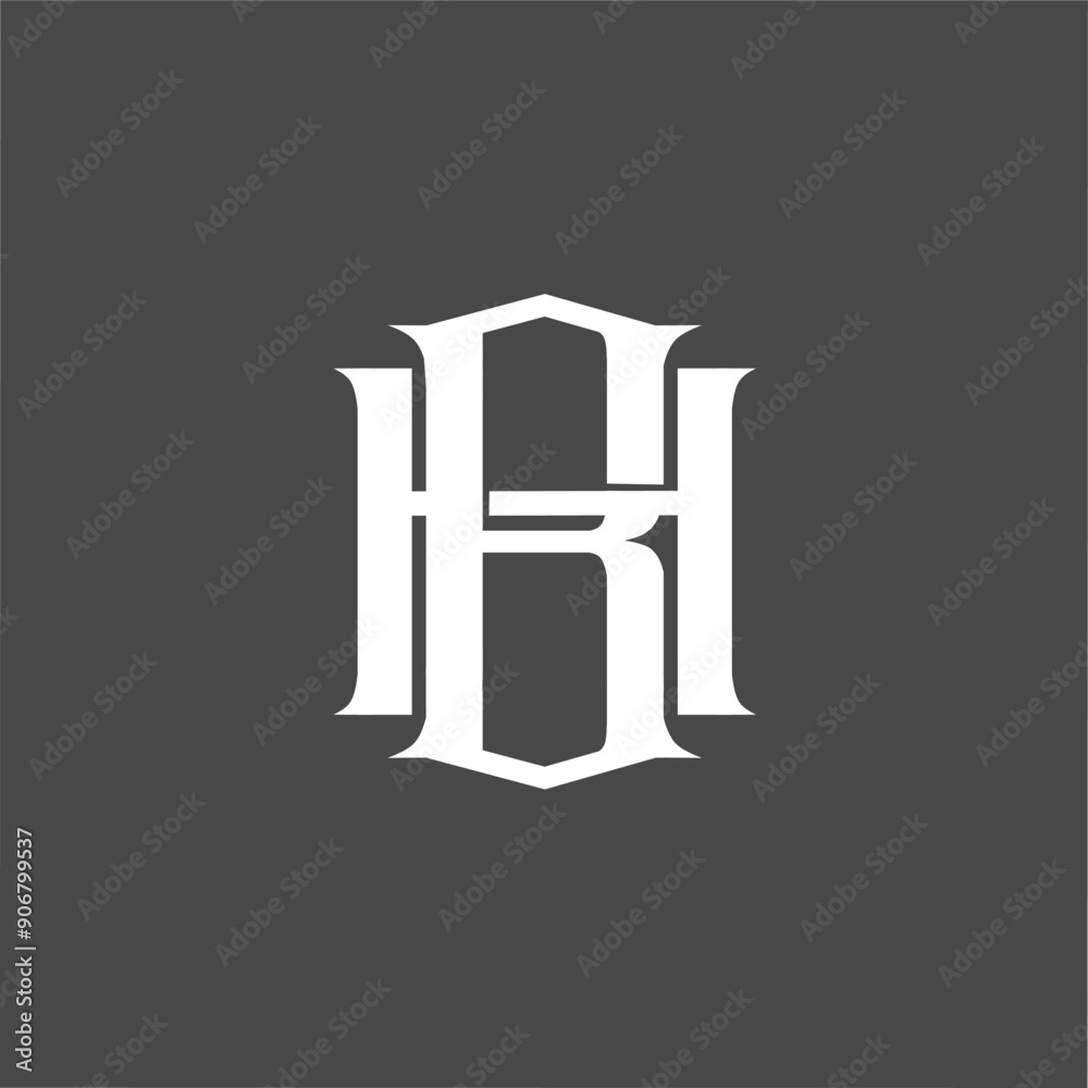 Monogram logo a combination of the letters b and h or the letters h and b Monogram logo a combination of the letters b and h or the letters h and b