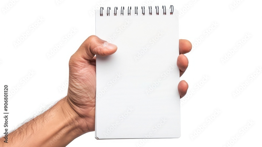 Hand Holding a Blank Notepad Hand Holding a Blank Notepad