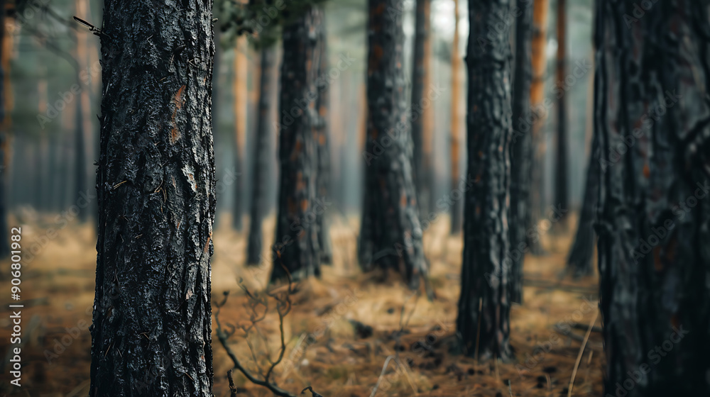 Obraz premium Forest landscape. Concept of trails, wildlife, adventures. Ai generated