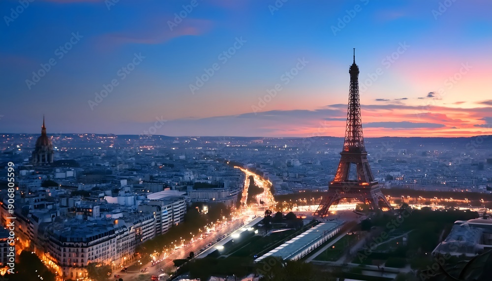Obraz premium Eiffel Tower at Sunset