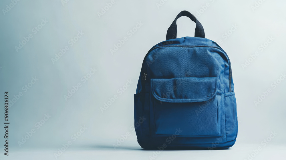 A school backpack alone against a plain white backdrop, with room for your own text or designs. A school backpack alone against a plain white backdrop, with room for your own text or designs.