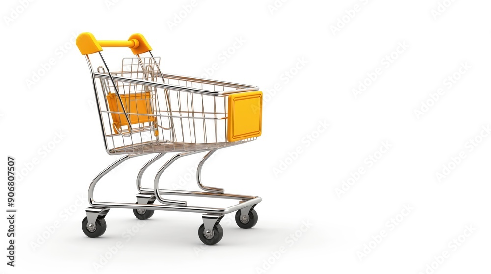 Shopping cart isolated on white marketing idea with copyspace background isolated on white Shopping cart isolated on white marketing idea with copyspace background isolated on white