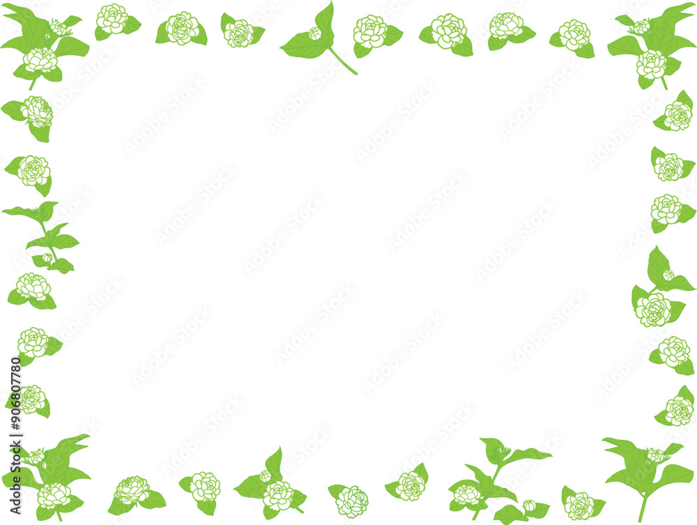 jasmine frame with leaf.eps for Mother day of Thailand cerebration presentation jasmine frame with leaf.eps for Mother day of Thailand cerebration presentation