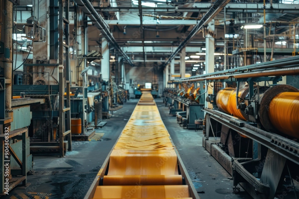 Conveyor Belt in an Industrial Factory Conveyor Belt in an Industrial Factory
