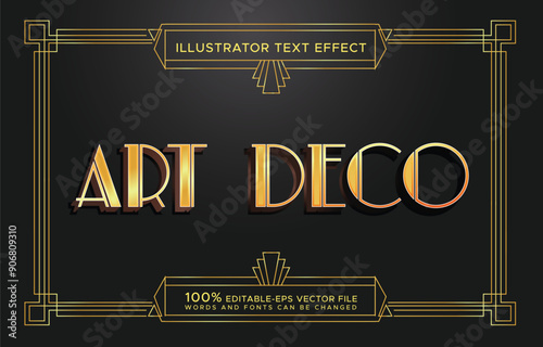 luxury gold art deco text