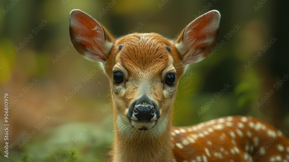 Fawn Portrait in the Forest Fawn Portrait in the Forest