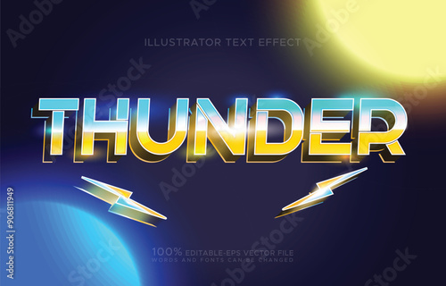 Lightning voltage text effect, thunder bolt text style