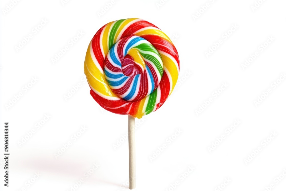 Colorful lollipop isolated on white background, full depth of field, clipping path , ai Colorful lollipop isolated on white background, full depth of field, clipping path , ai