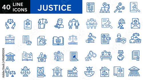 law and justice web icons set. vector illustration