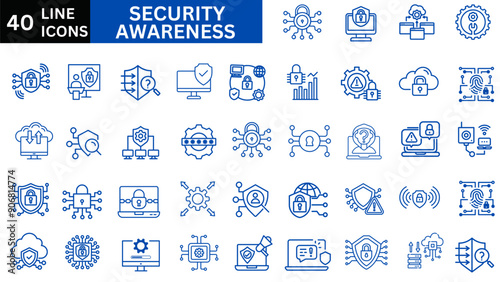 Security Awareness icon set . Security isolated on white background