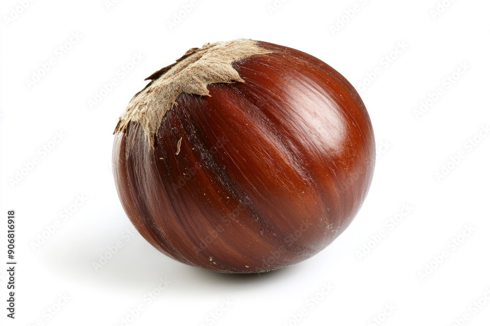 Obraz premium Chestnut, isolated on white background, full depth of field, ai