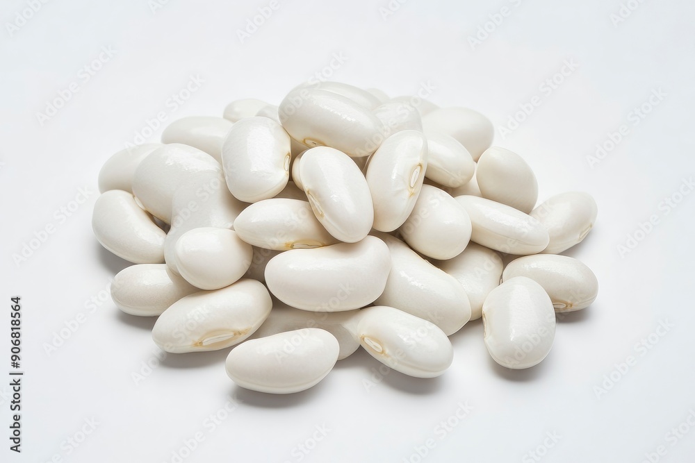 white Kidney beans, isolated on white background, full depth of field, ai white Kidney beans, isolated on white background, full depth of field, ai
