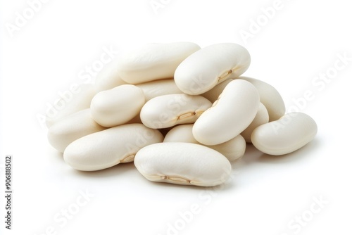 white Kidney beans, isolated on white background, full depth of field, ai