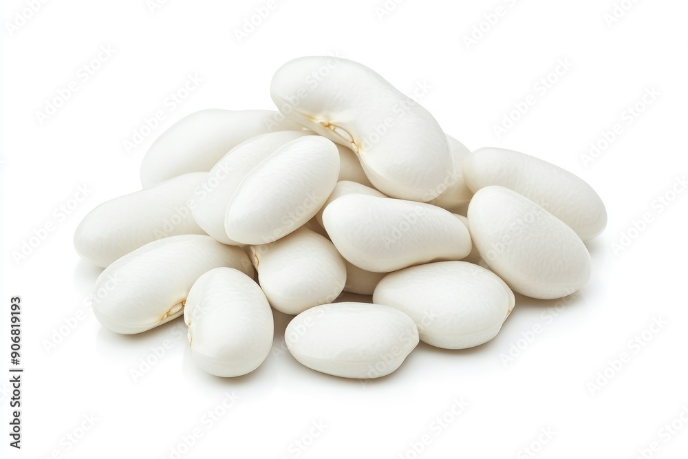 white Kidney beans, isolated on white background, full depth of field, ai white Kidney beans, isolated on white background, full depth of field, ai