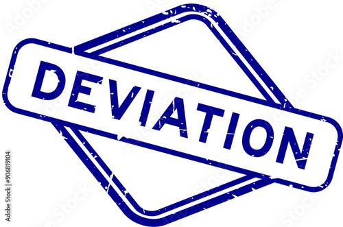 Grunge blue deviation word rubber seal stamp on white background