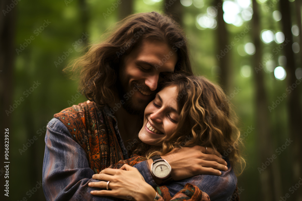 Obraz premium photo of a alternative hippie couple, hippies
