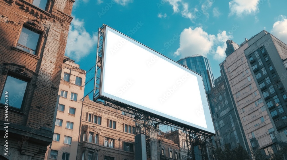 White blank billboard on the background of the wall of an old building on the side of the road background wallpaper AI generated image White blank billboard on the background of the wall of an old building on the side of the road background wallpaper AI generated image