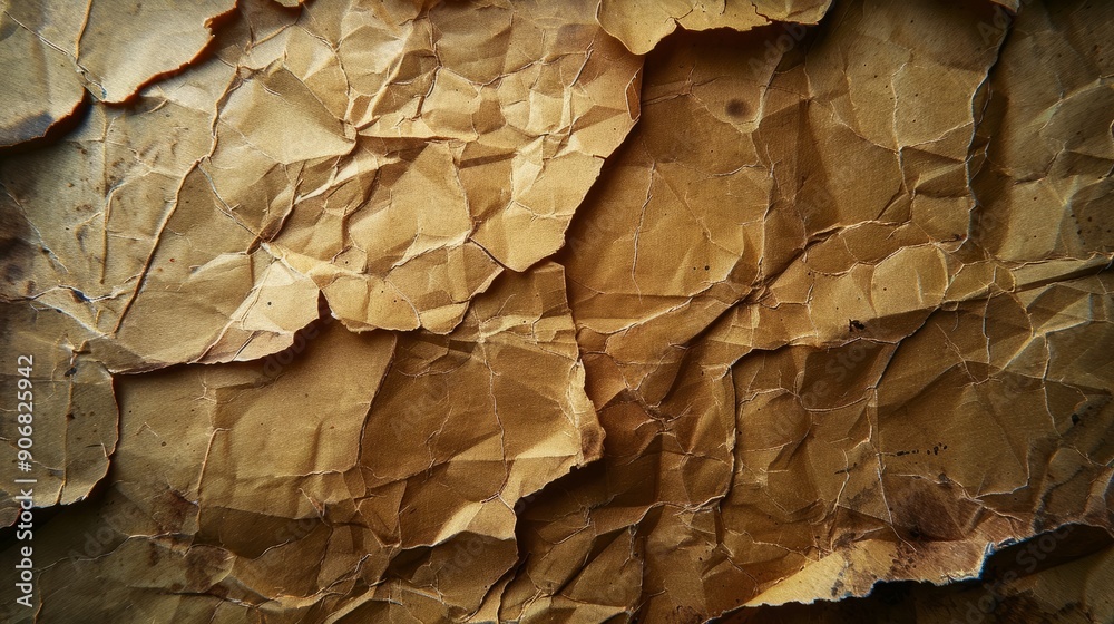 Textured aged paper surface highlighting creases and folds Textured aged paper surface highlighting creases and folds