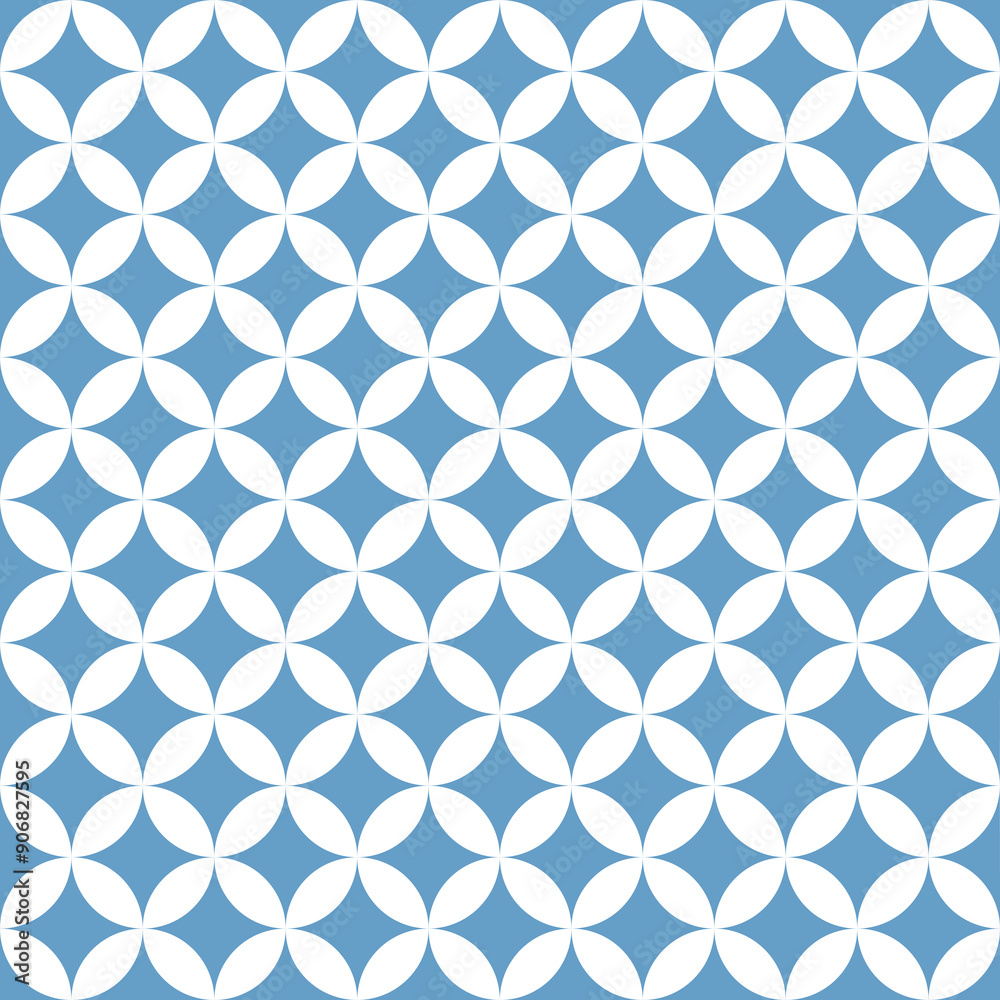Seamless blue pattern with stars in circles Seamless blue pattern with stars in circles