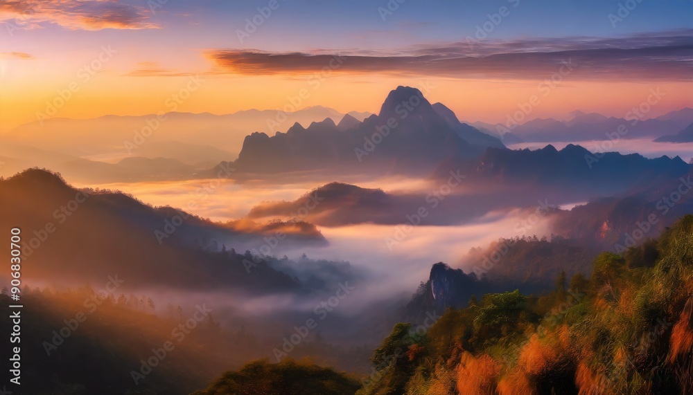 Obraz premium sunset in the mountains