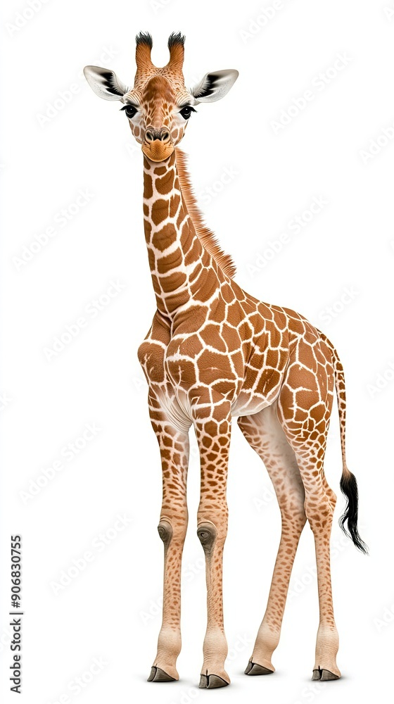 Obraz premium Majestic Young Giraffe Standing Gracefully in Bright Setting