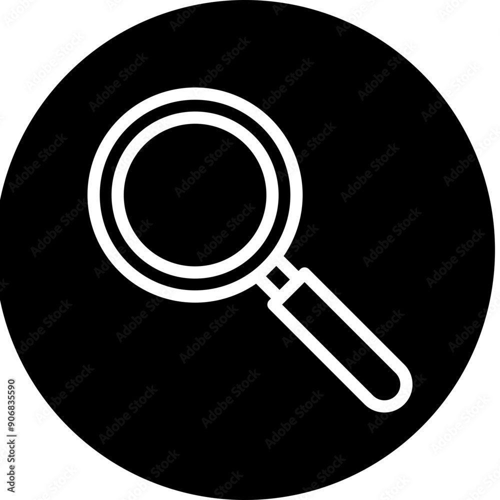 Magnifying glass Vector Line White Circle Black Magnifying glass Vector Line White Circle Black