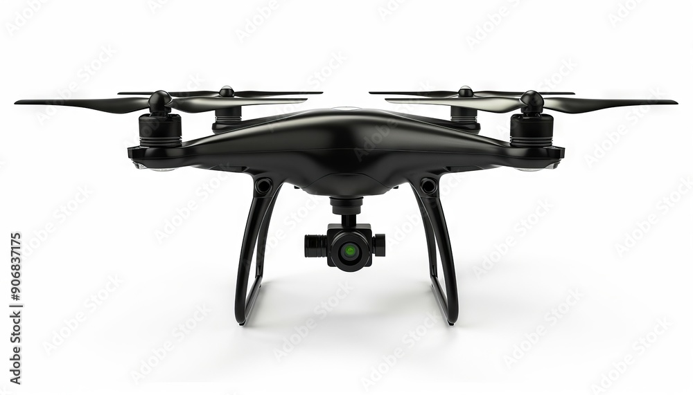 A black drone with a camera attached to it A black drone with a camera attached to it