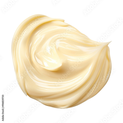 Portion of mayonnaise sauce isolated from background