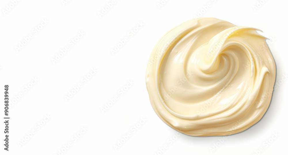 Portion of mayonnaise sauce isolated from background Portion of mayonnaise sauce isolated from background