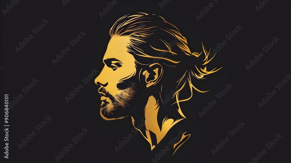 Logo for man hair beauty studio. Beard man haircut logo design, Barbershop logo vector. Man silhouette vector illustration icon. Logo for man hair beauty studio. Beard man haircut logo design, Barbershop logo vector. Man silhouette vector illustration icon.