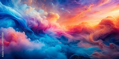 Abstract Sky, Digital Art, Colorful Clouds, Dreamy Landscape, Abstract Art, Cloudscape, Dreamy