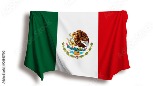 National flag of Mexico isolated on transparent background. 3d illustration of flag banner	 photo