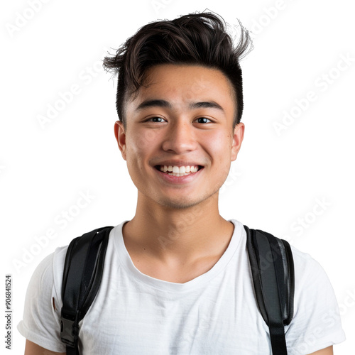 Asian male student smiling clip art