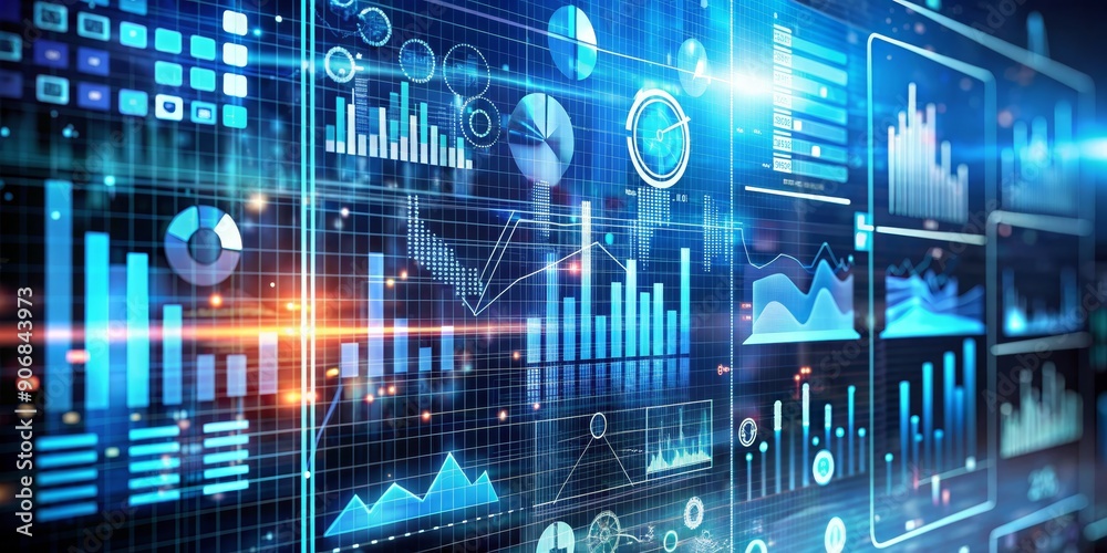 Digital Dashboard with Data Visualizations, Data Analytics , Business Intelligence , Technology, Charts Digital Dashboard with Data Visualizations, Data Analytics , Business Intelligence , Technology, Charts
