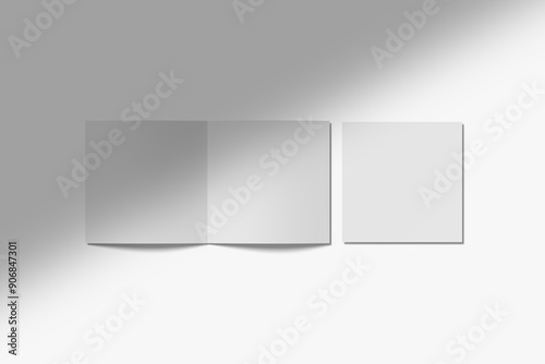 Square bifold mockup on a white background