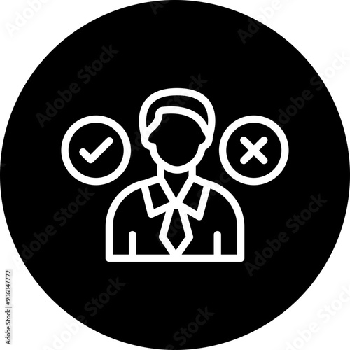 Decision Making Vector Line White Circle Black