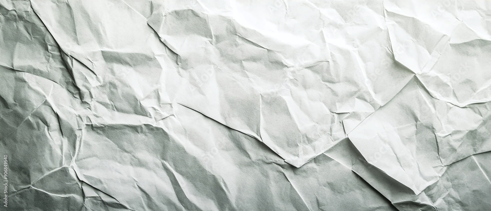 Obraz premium White crumpled paper texture background. Top view. Copy space.