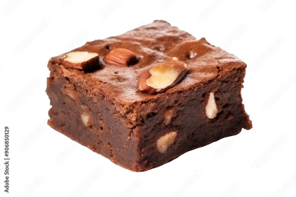Chocolate brownie almond isolated on transparent background. Chocolate brownie almond isolated on transparent background.
