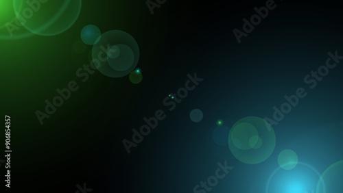 Colorful simple light flare background animation. Flashlight ray circles shining beam through the lens on black bg. Magical sparkling optical defocused energy effect. Outer space universe stars.