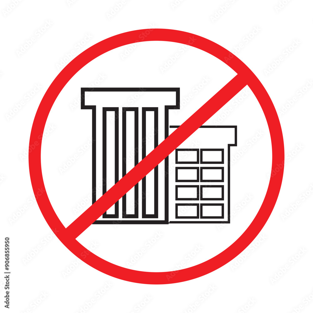 No Building Sign on White Background. Vector illustration. EPS 10/AI No Building Sign on White Background. Vector illustration. EPS 10/AI