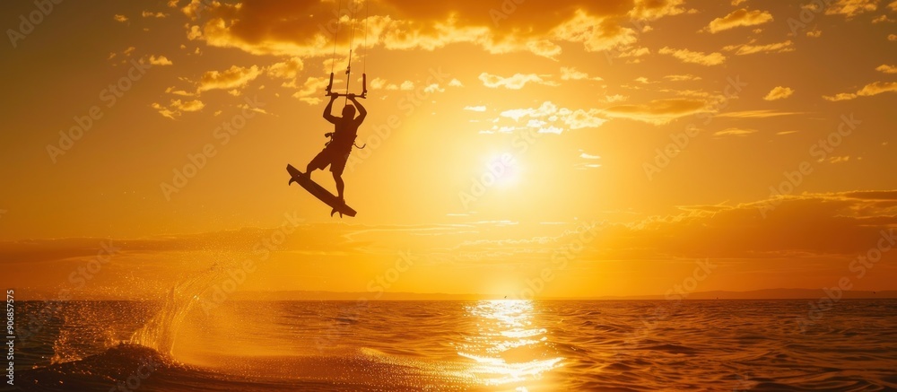 Kitesurfer Silhouette at Sunset Kitesurfer Silhouette at Sunset
