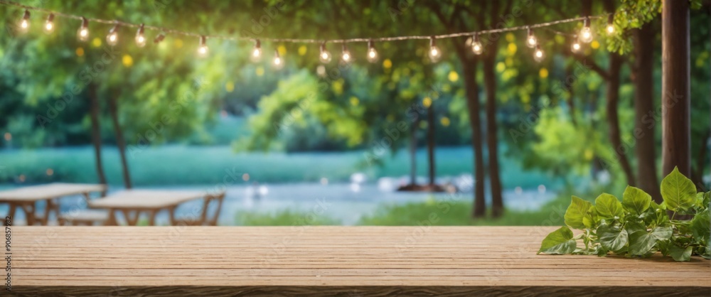 Close-up wooden table potted plant it foreground positioned Rust Close-up wooden table potted plant it foreground positioned Rust