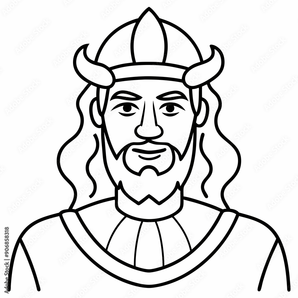 Obraz premium Leif Erikson Silhouette, vector, illustration.