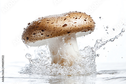 A whole mushroom hitting the water photo